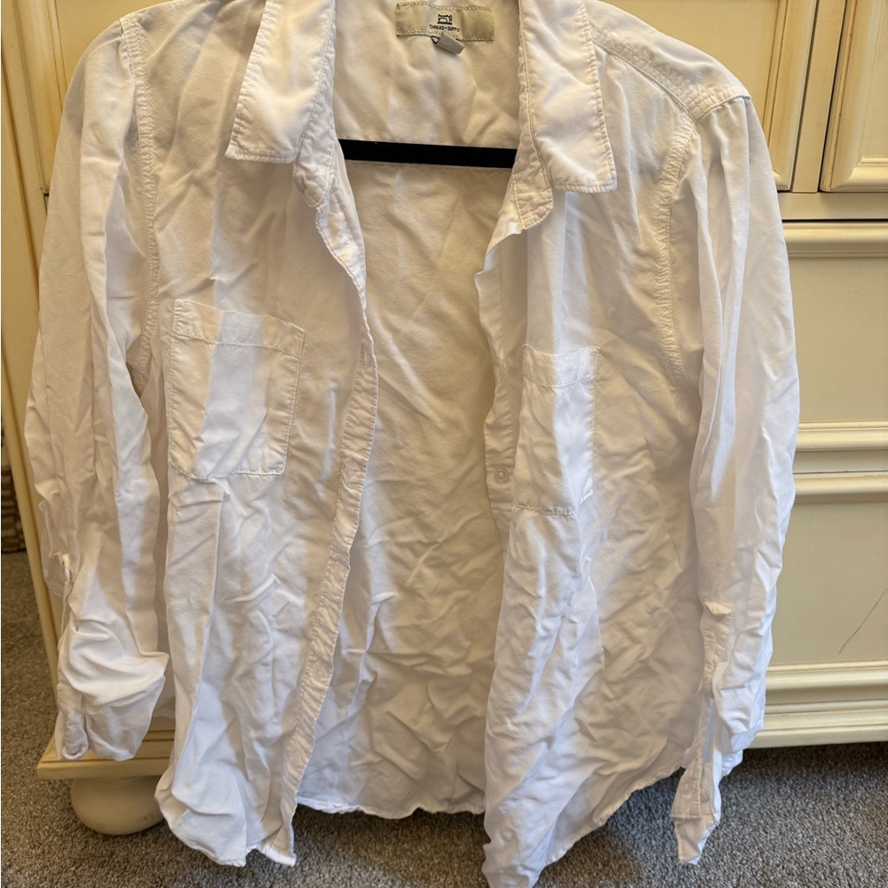 Thread & Supply White Lightweight Shirt Jacket